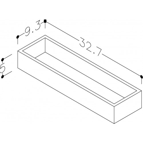 Kamė stalčių medinė dėžutė 327x93x50 mm, juodai beicuotas ąžuolas