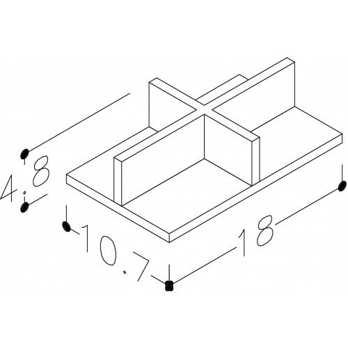 Kamė medinis skirtukas 180x107x48 mm, juodai beicuotas ąžuolas