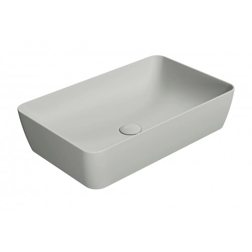 GSI Nubes stačiakampis praustuvas 60x38 cm su dugno vožtuvu, Tortora spalva