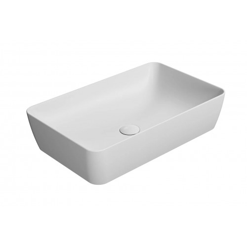 GSI Nubes stačiakampis praustuvas 60x38 cm su dugno vožtuvu, Cenere spalva