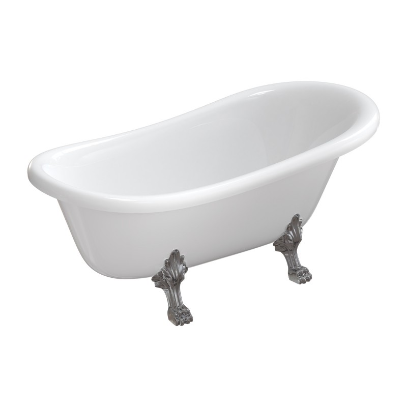 Omnires Atena Comfort M+ vonia su kojelėmis 157x77 cm, blizgi balta
