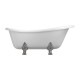 Omnires Atena Comfort M+ vonia su kojelėmis 157x77 cm, blizgi balta