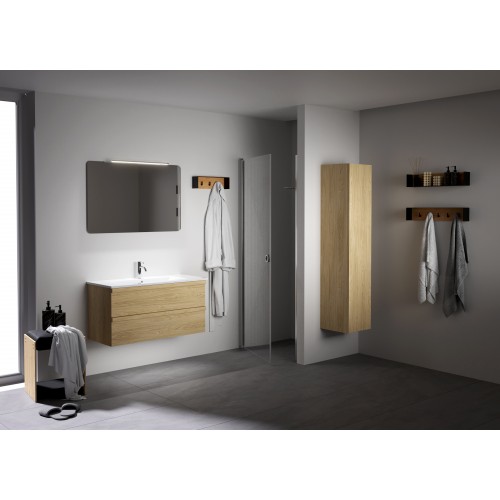 RB Pure apatinė spintelė su medine rankenėle ir praustuvu, 101x46 cm, šviesus ąžuolas, 27113735