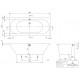 Villeroy & Boch Oberon 2.0 vonia 180x80 cm su kojomis ir sifonu
