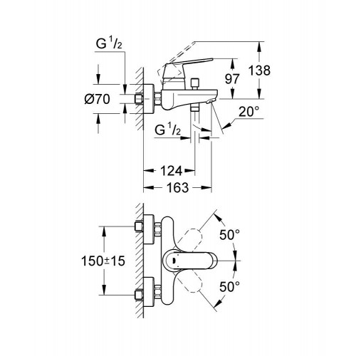Grohe Eurosmart Cosmopitan bidė maišytuvas, 32839000
