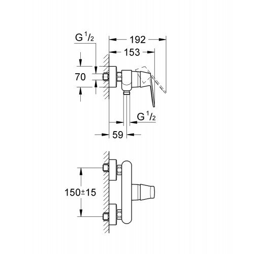 Grohe Eurosmart Cosmopitan maišytuvas dušui, 32837000