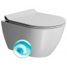 GSI Pura Compact Swirlflush® pakabinamas klozetas su lėtai nusileidžiančiu dangčiu, baltas matinis