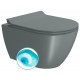 GSI Pura Compact Swirlflush® pakabinamas klozetas su plonu lėtai nusileidžiančiu dangčiu, Dual Glaze+ danga, spalva Agave matt