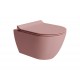 GSI Pura Compact Swirlflush® pakabinamas klozetas su plonu lėtai nusileidžiančiu dangčiu, Dual Glaze+ danga, spalva Blush matt