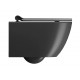 GSI Pura Compact Swirlflush® pakabinamas klozetas su plonu lėtai nusileidžiančiu dangčiu, Dual Glaze+ danga, juodas matinis