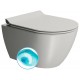 GSI Pura Compact Swirlflush® pakabinamas klozetas su plonu lėtai nusileidžiančiu dangčiu, Dual Glaze+ danga, spalva Cenere matt