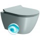 GSI Pura Swirlflush® pakabinamas klozetas su plonu lėtai nusileidžiančiu dangčiu, Dual Glaze+ danga, spalva Ghiaccio matt