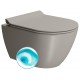 GSI Pura Compact Swirlflush® pakabinamas klozetas su plonu lėtai nusileidžiančiu dangčiu, Dual Glaze+ danga, spalva Tortora matt