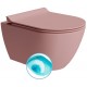GSI Pura Compact Swirlflush® pakabinamas klozetas su plonu lėtai nusileidžiančiu dangčiu, Dual Glaze+ danga, spalva Blush matt