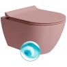 GSI Pura Compact Swirlflush® pakabinamas klozetas su plonu lėtai nusileidžiančiu dangčiu, Dual Glaze+ danga, spalva Blush matt