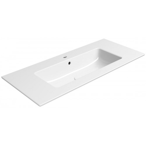 GSI Pura praustuvas su skyle maišytuvui, XG+ danga, 102x46 cm, baltas blizgus