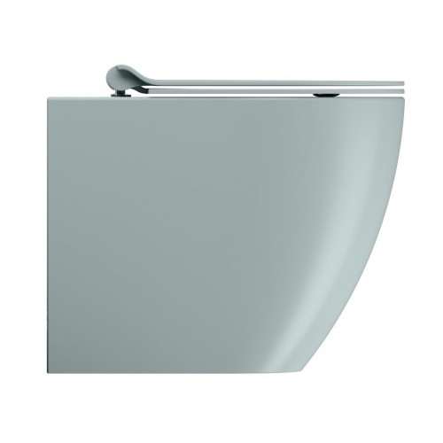 GSI Pura Swirlflush® pastatomas klozetas su plonu soft close dangčiu, Dual Glaze+ danga, spalva Ghiaccio matt