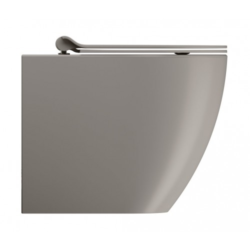 GSI Pura Swirlflush® pastatomas klozetas su plonu soft close dangčiu, Dual Glaze+ danga, spalva Tortora matt