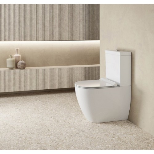 GSI Pura Swirlflush® pastatomas klozetas su lėtai nusileidžiančiu dangčiu, XG+ danga, baltas blizgus