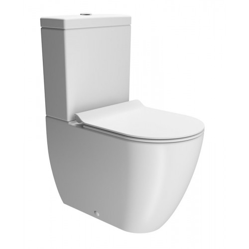 GSI Pura Swirlflush® pastatomas klozetas su lėtai nusileidžiančius dangčiu, baltas matinis