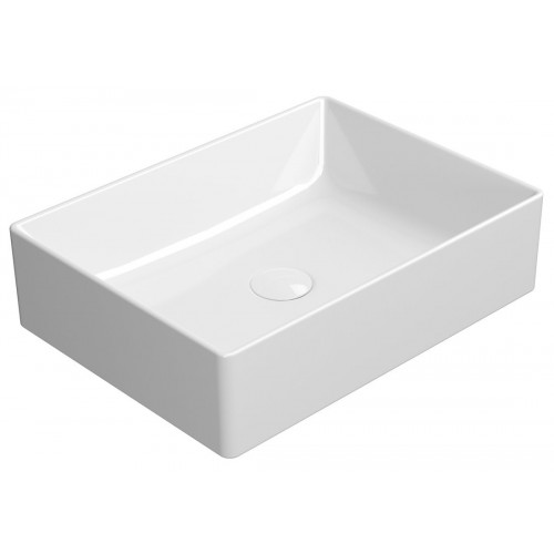 GSI Kube X praustuvas montuojamas ant stalviršio 60x37 cm, XG+ danga, baltas blizgus