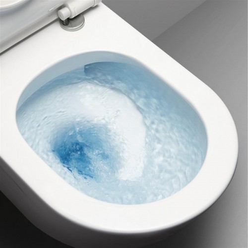GSI Norm Swirlflush® pakabinamas klozetas su lėtai nusileidžiančiu dangčiu, XG+ danga, baltas blizgus