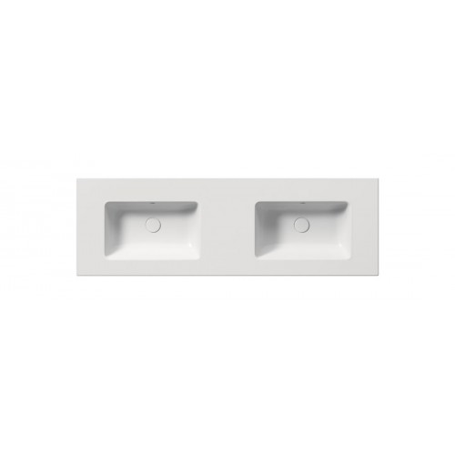 GSI Pura dvigubas praustuvas be skylės maišytuvui 142x46 cm, baltas matinis