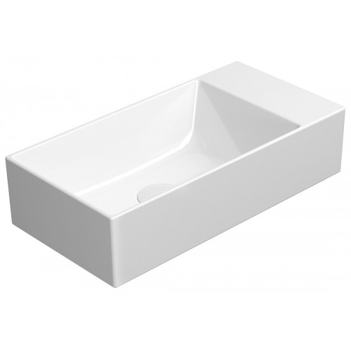 GSI Kube X praustuvas su skyle maišytuvui 50x25 cm, XG+ danga, baltas blizgus