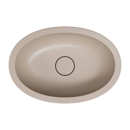 Omnires Shell M+ praustuvas montuojamas iš stalviršio apačios / įleidžiamas iš viršaus 48x31 cm, spalva dune beige mat