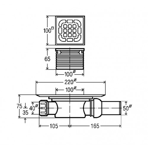 Viega Advantix trapas su sukinėjama alkūne 100x100 mm