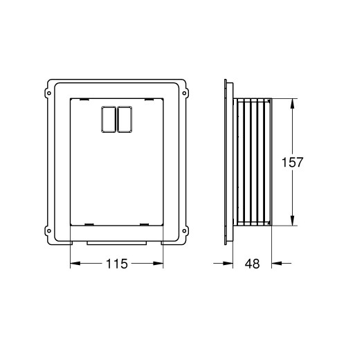 Adapteris Grohe S dydžio vandens nuleidimo mygtukui sumontuoti į Grohe 8 cm potinkinį wc rėmą