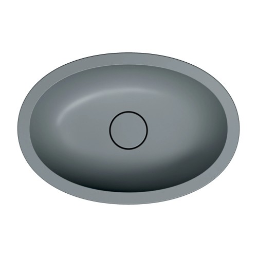 Omnires Shell M+ praustuvas montuojamas iš stalviršio apačios / įleidžiamas iš viršaus 48x31 cm, pilkas matinis