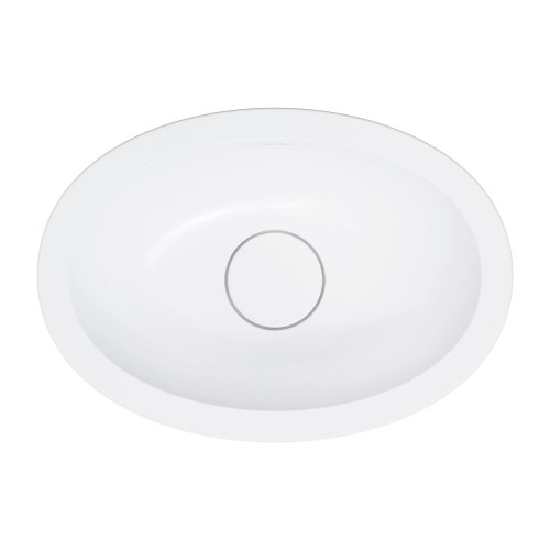 Omnires Shell M+ praustuvas montuojamas iš stalviršio apačios / įleidžiamas iš viršaus 38x25 cm, baltas matinis
