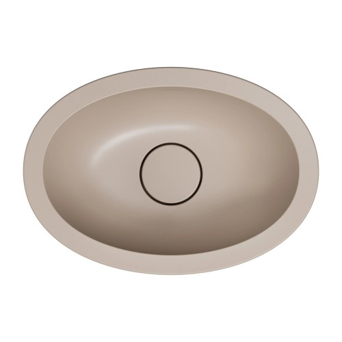 Omnires Shell M+ praustuvas montuojamas iš stalviršio apačios / įleidžiamas iš viršaus 38x25 cm, spalva dune beige mat
