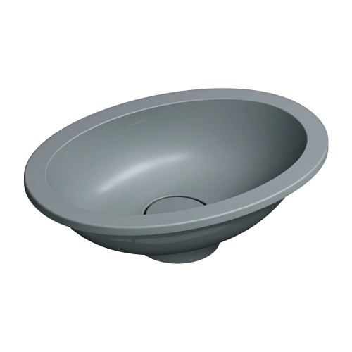 Omnires Shell M+ praustuvas montuojamas iš stalviršio apačios / įleidžiamas iš viršaus 38x25 cm, pilkas matinis
