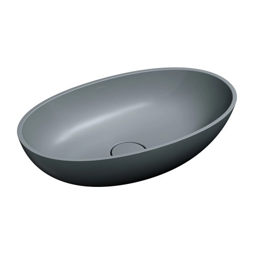 Omnires Shell M+ praustuvas montuojamas ant stalviršio 60x35 cm, pilkas matinis