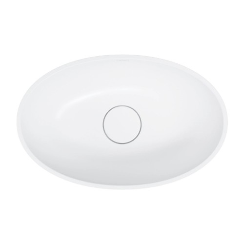 Omnires Shell M+ praustuvas montuojamas ant stalviršio 50x32 cm, baltas matinis, SHELL500UNBM