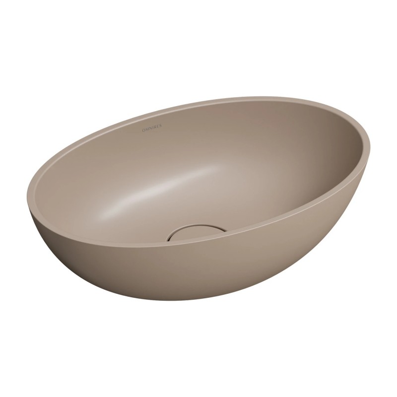 Omnires Shell M+ praustuvas montuojamas ant stalviršio 50x32 cm, spalva dune beige mat, SHELL500UNDB