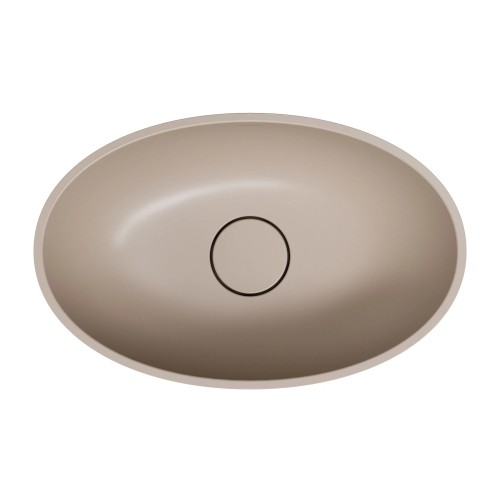 Omnires Shell M+ praustuvas montuojamas ant stalviršio 50x32 cm, spalva dune beige mat, SHELL500UNDB