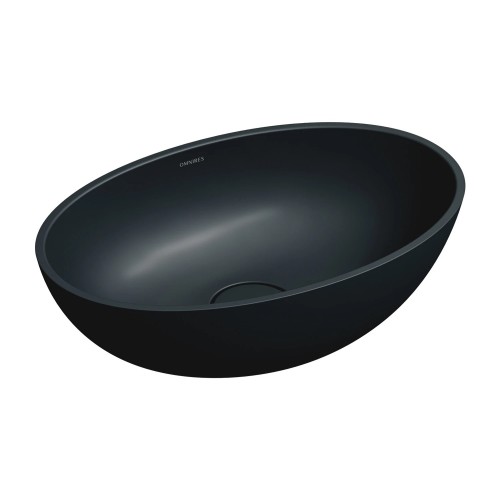 Omnires Shell M+ praustuvas montuojamas ant stalviršio 50x32 cm, juodas matinis, SHELL500UNBLV