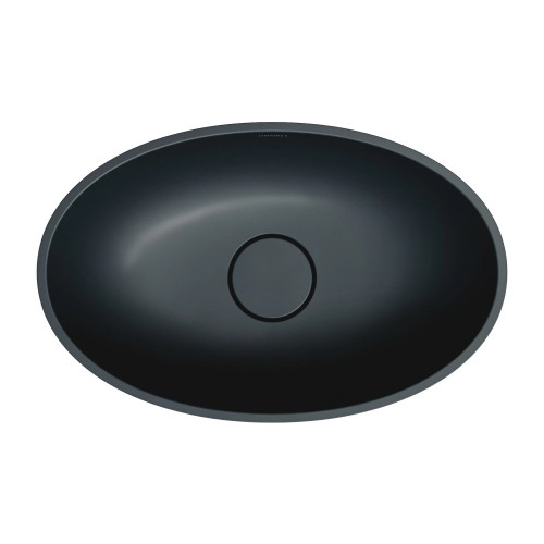 Omnires Shell M+ praustuvas montuojamas ant stalviršio 50x32 cm, juodas matinis, SHELL500UNBLV