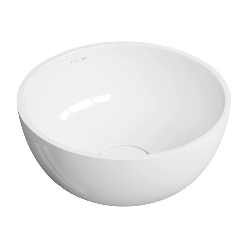 Omnires Shell M+ praustuvas montuojamas ant stalviršio Ø 35 cm, baltas blizgus, SHELL350UNBP