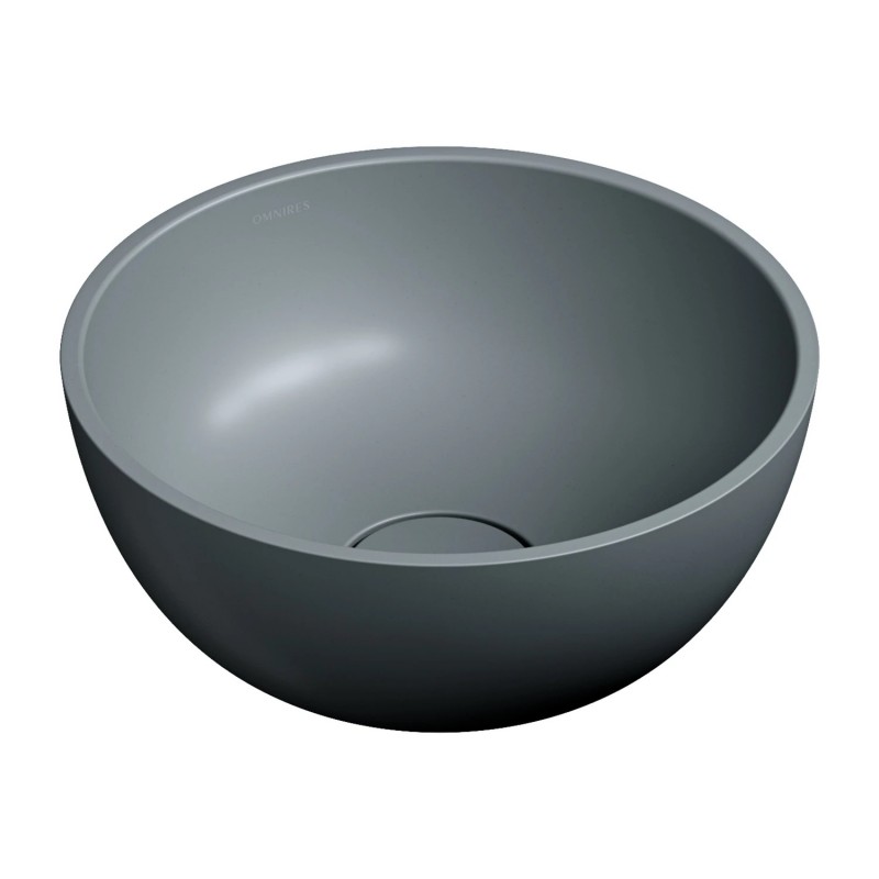 Omnires Shell M+ praustuvas montuojamas ant stalviršio Ø 35 cm, pilkas matinis, SHELL350UNAG