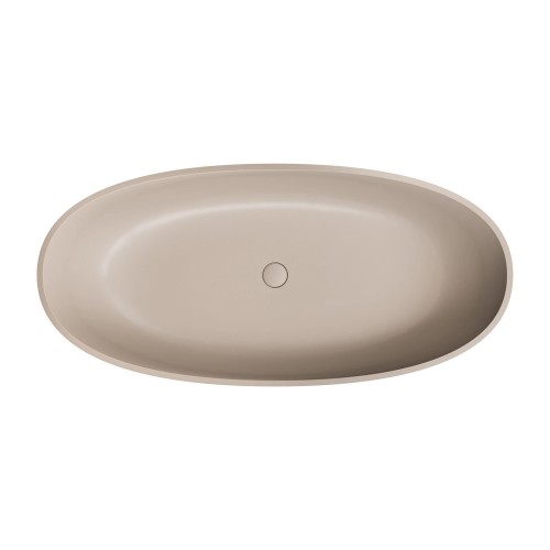Omnires Shell M+ laisvai pastatoma akmens masės vonia 160x75 cm, spalva dune beige mat, SHELLWWDB