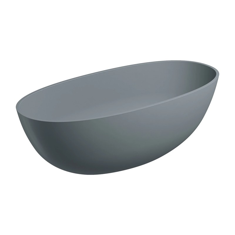 Omnires Shell M+ laisvai pastatoma akmens masės vonia 160x75 cm, matinė pilka, SHELLWWAG
