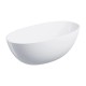 Omnires Shell M+ laisvai pastatoma akmens masės vonia 148x75 cm, blizgi balta, SHELL148WWBP