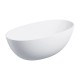 Omnires Shell M+ laisvai pastatoma akmens masės vonia 148x75 cm, matinė balta, SHELL148WWBM