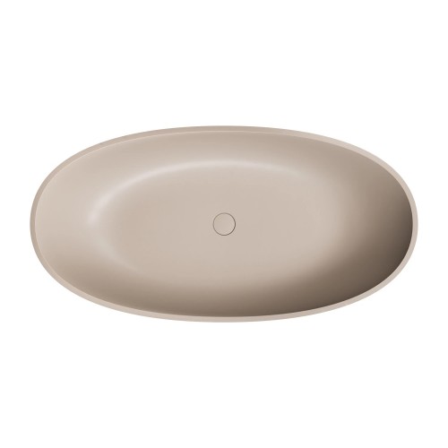 Omnires Shell M+ laisvai pastatoma akmens masės vonia 148x75 cm, spalva dune beige mat, SHELL148WWDB