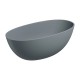 Omnires Shell M+ laisvai pastatoma akmens masės vonia 148x75 cm, matinė pilka, SHELL148WWAG