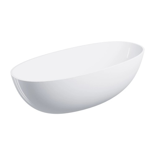 Omnires Shell M+ laisvai pastatoma akmens masės vonia 175x78 cm, blizgi balta, SHELL175WWBP